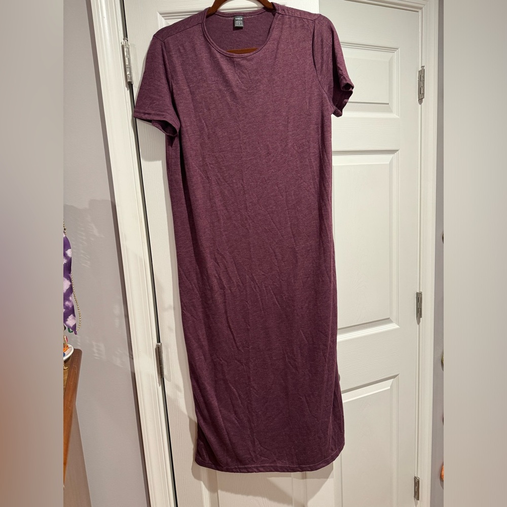 SHEIN midi length T-shirt dress with cutout on one leg